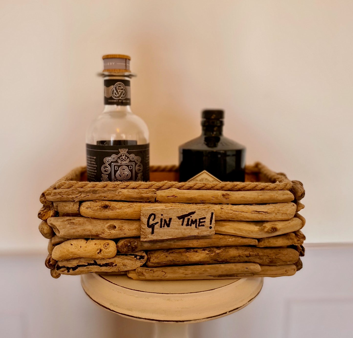 handmade driftwood gin tray