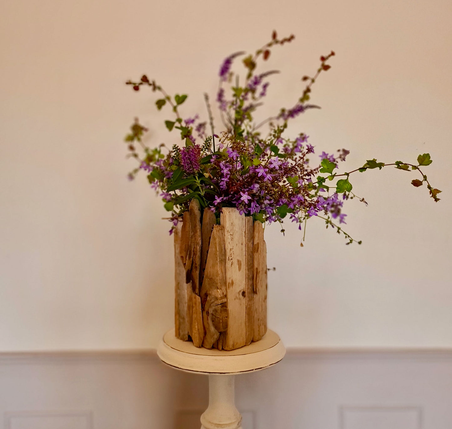 handmade rustic driftwood vase