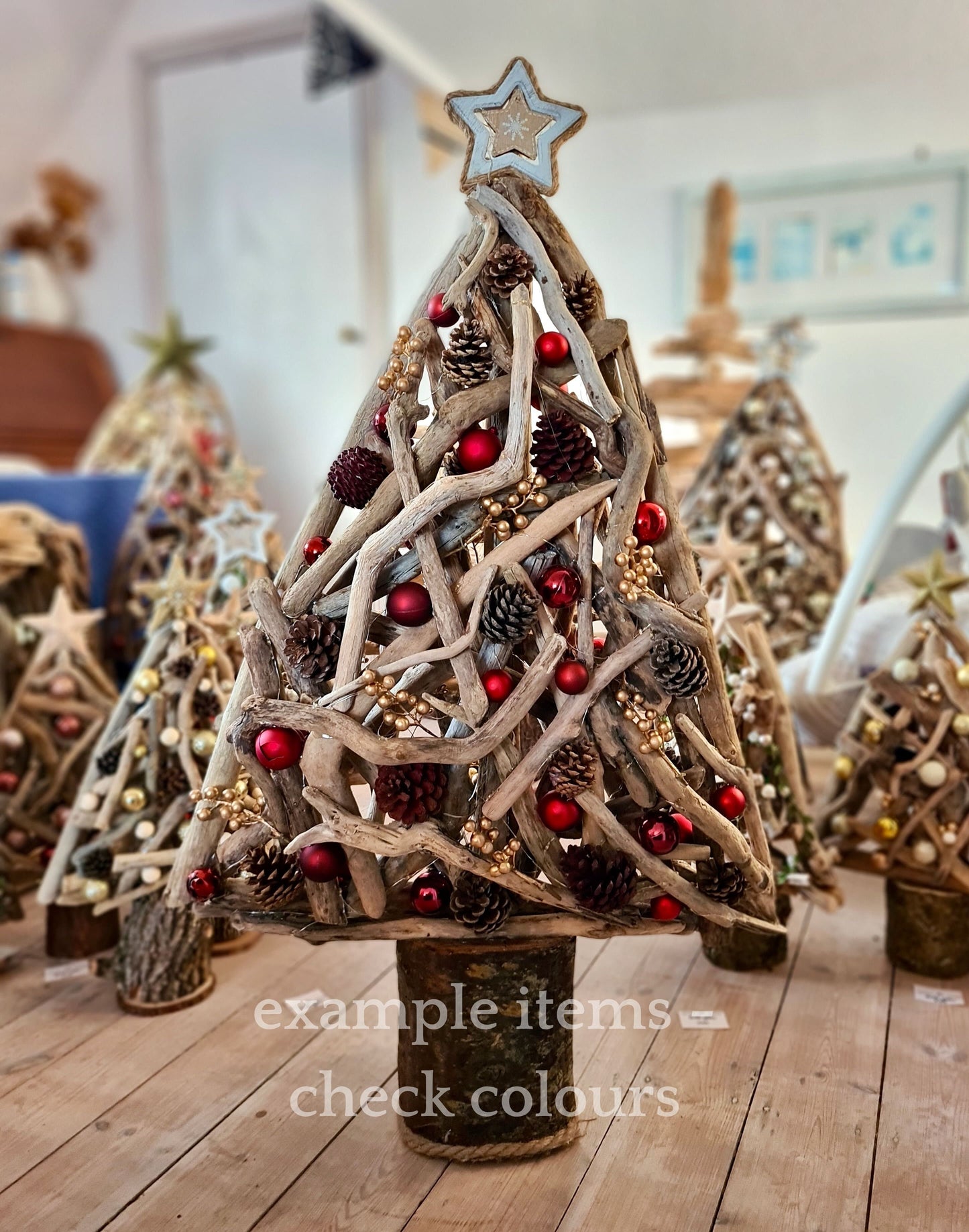 Handmade driftwood Christmas tree