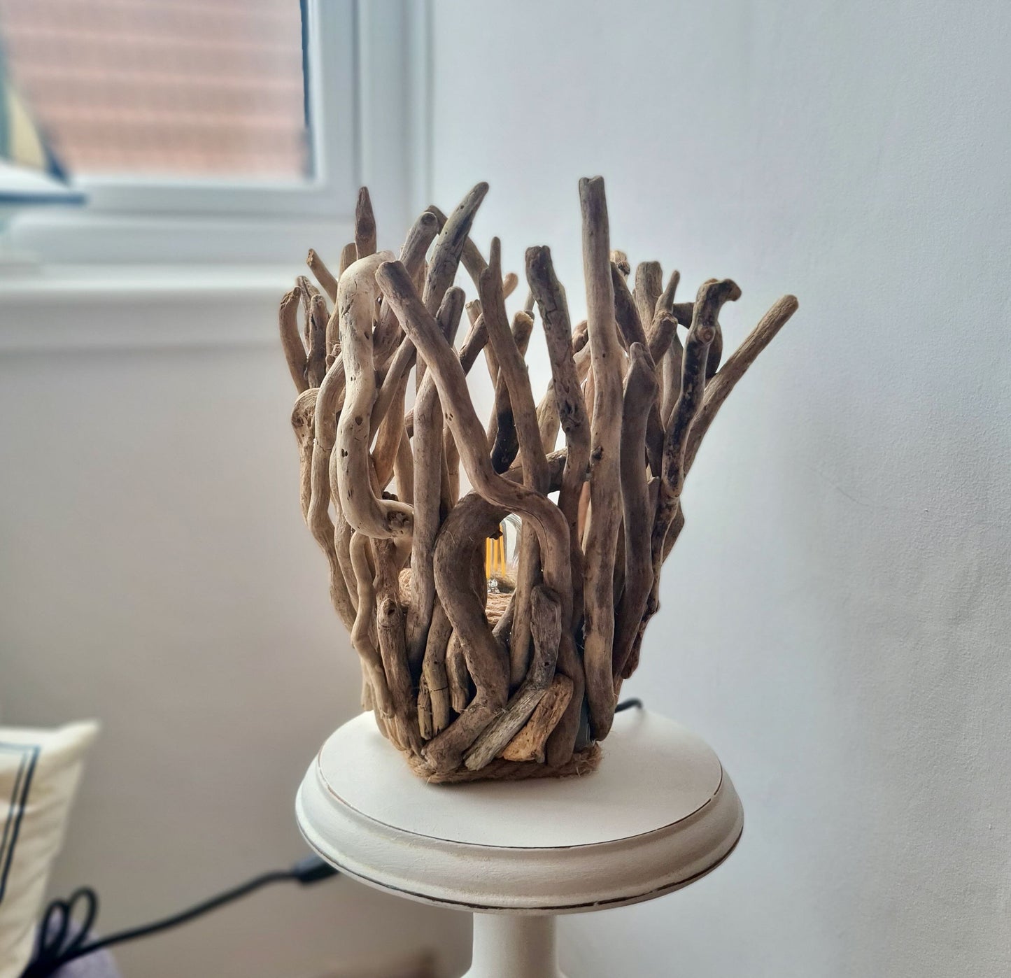 handmade driftwood lamp