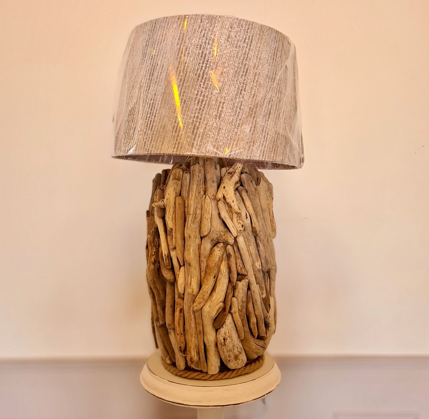 large handmade driftwood lamp
