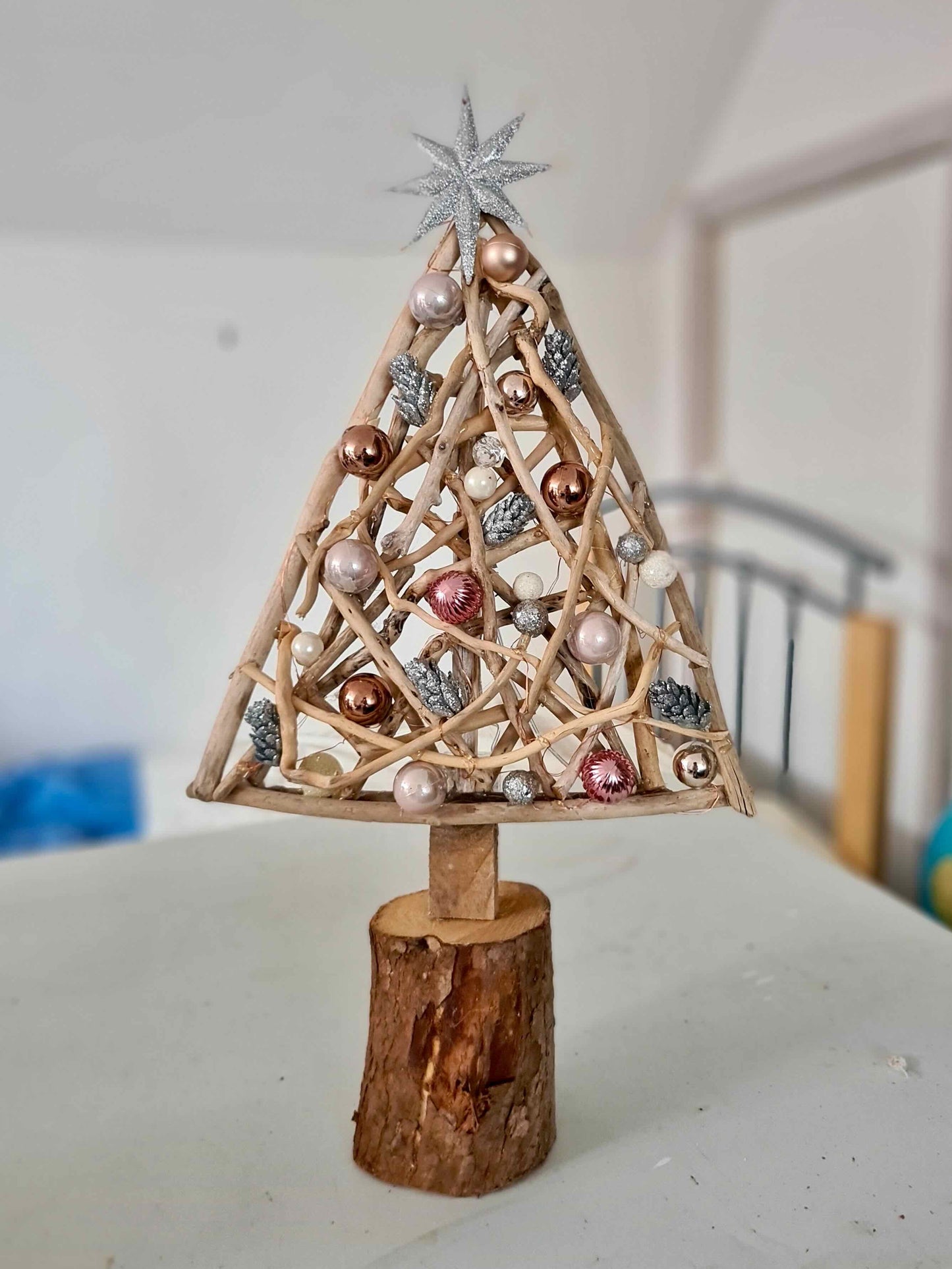 handmade driftwood Christmas tree