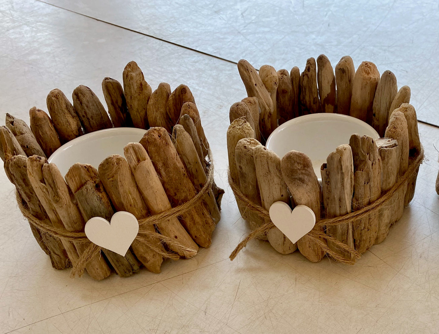 Driftwood Pot w/ Heart Charm (Small)