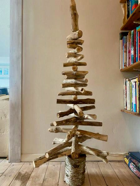 handmade driftwood Christmas tree