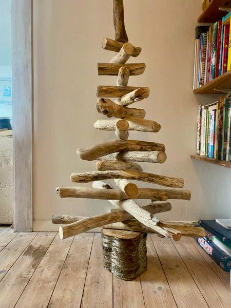 handmade driftwood Christmas tree