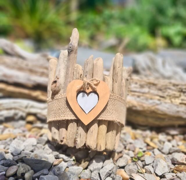 Small Driftwood Pot w/ Heart Detail