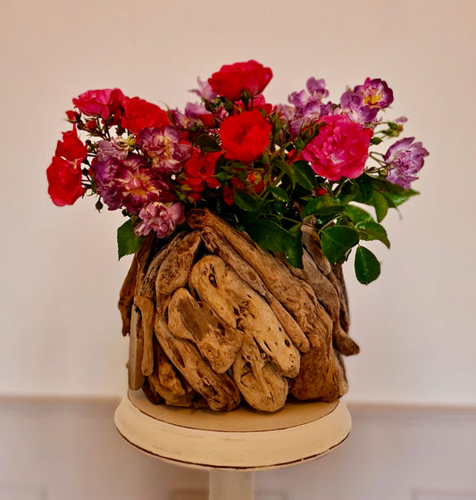 handmade driftwood vase rustic