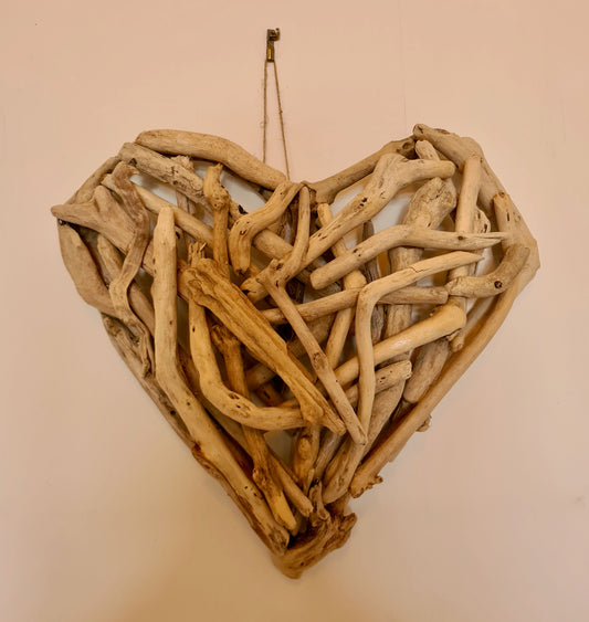 handmade driftwood heart