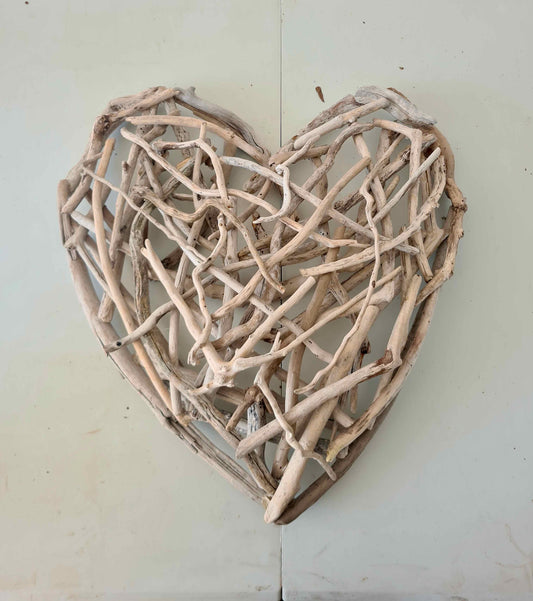 handmade driftwood heart