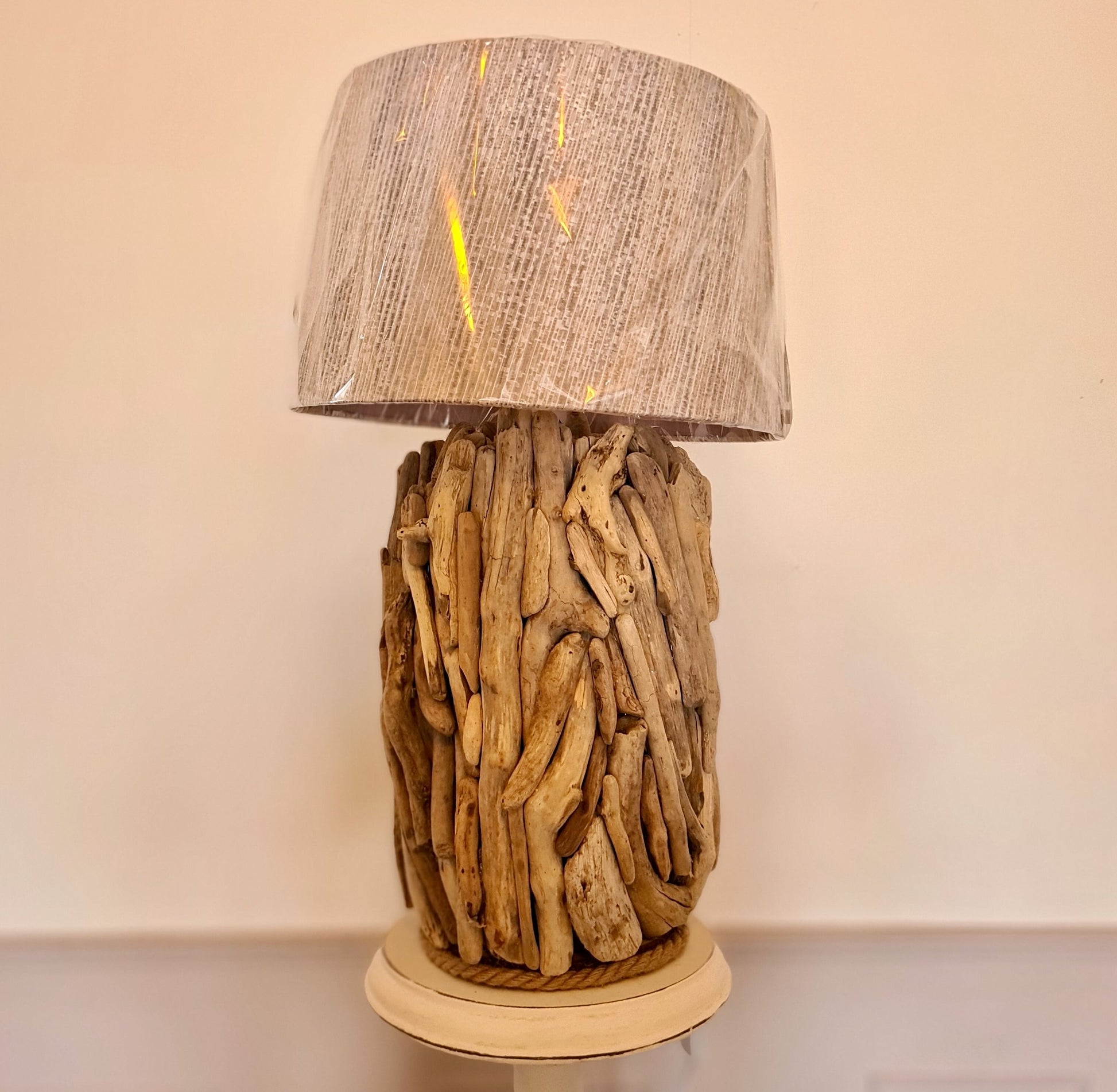 large handmade driftwood lamp