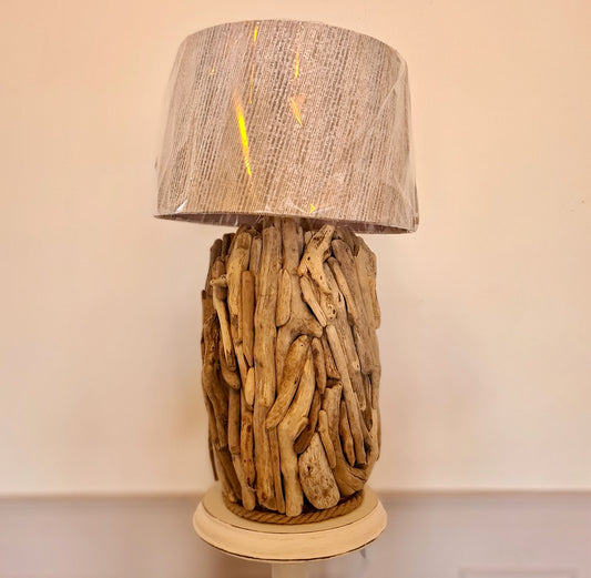 large handmade driftwood lamp