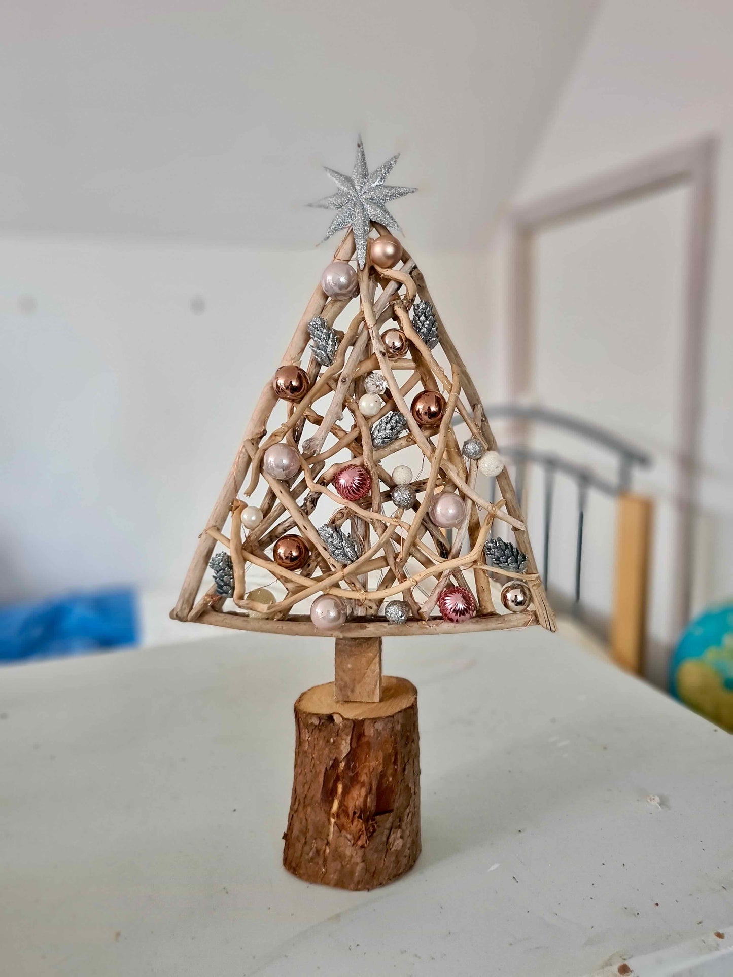 handmade driftwood Christmas tree