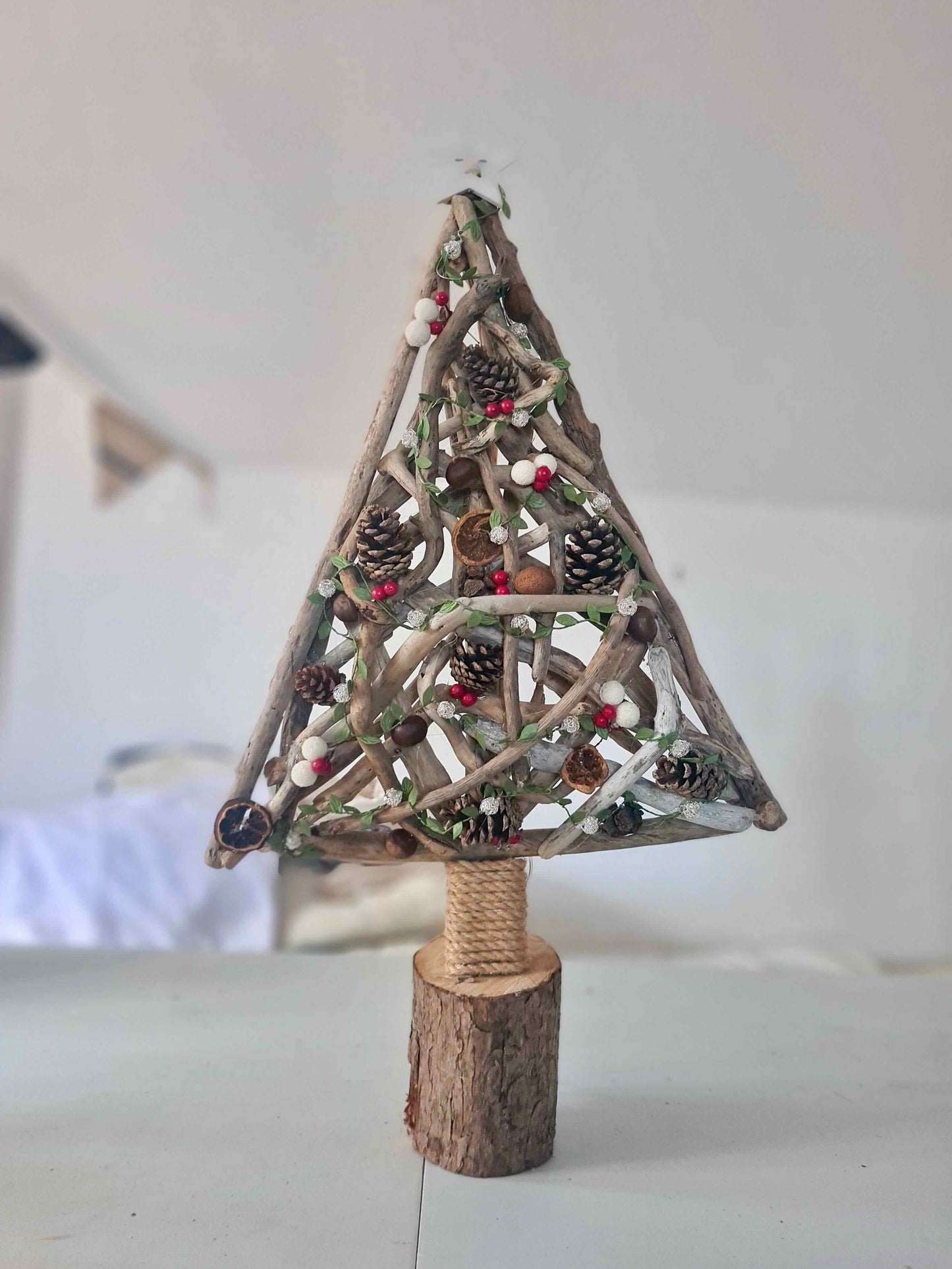 handmade driftwood Christmas tree