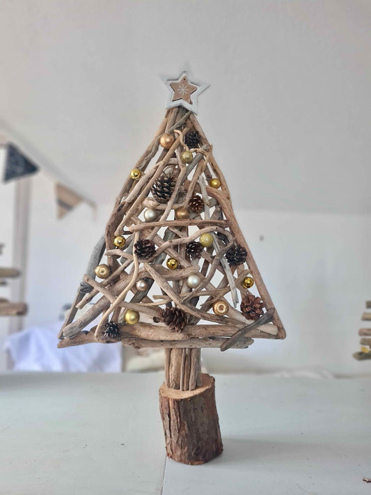 handmade driftwood Christmas tree