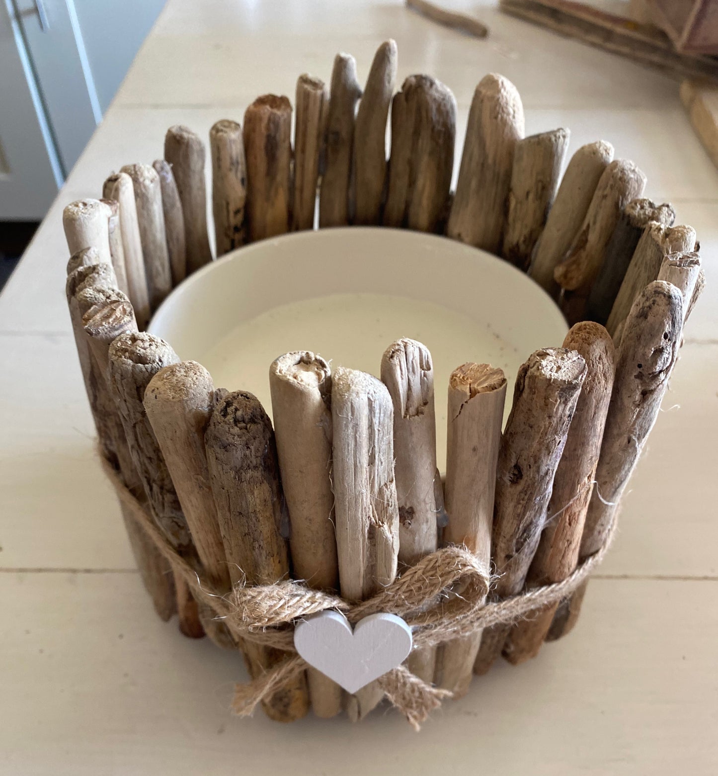 Driftwood Pot w/ Heart Charm (Large)