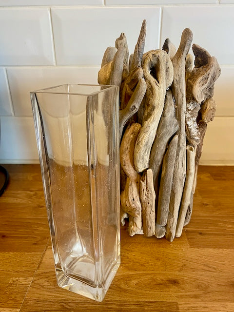 Handmade driftwood table vase