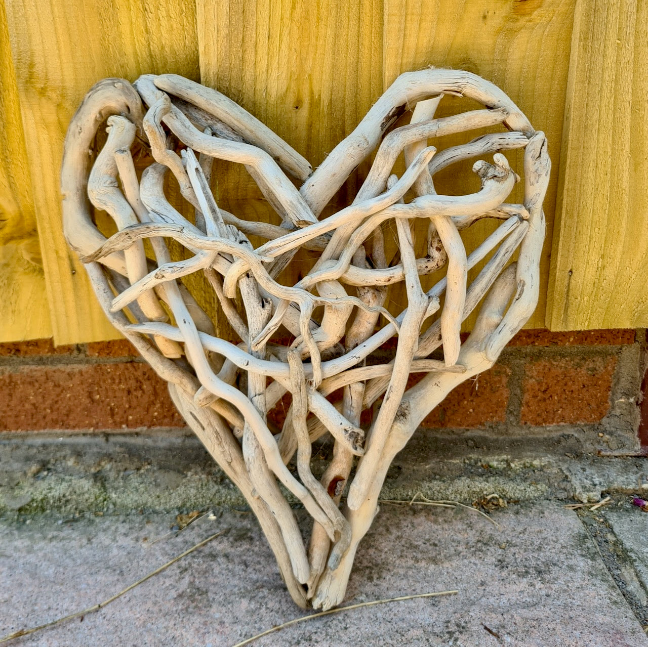 handmade driftwood heart wall art