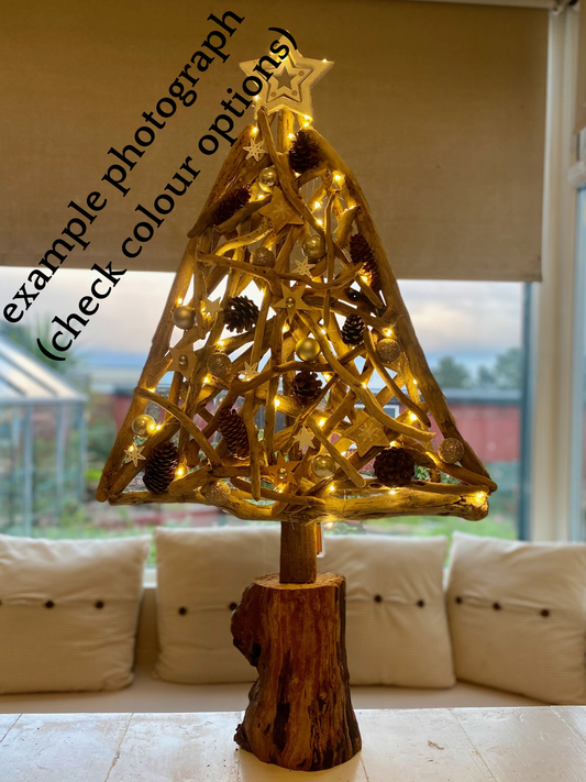 handmade driftwood Christmas tree 