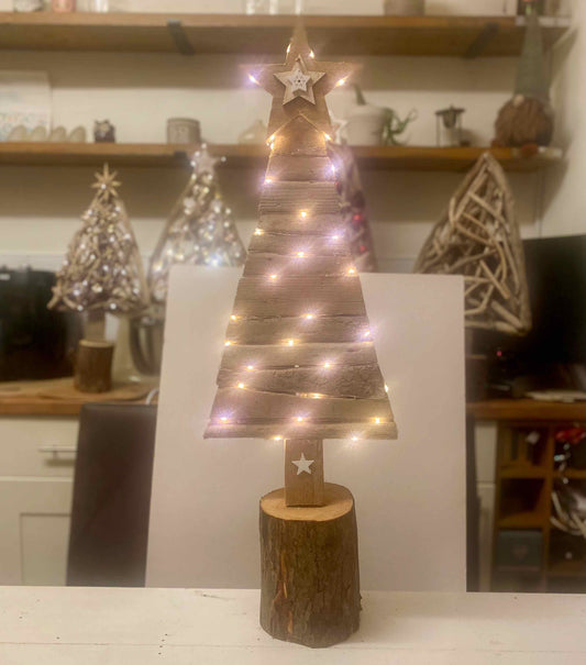Small Starry Wooden Tree w/ Lights